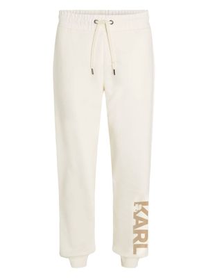 Karl Lagerfeld pantalon de jogging en coton biologique à logo floqué - Tons neutres