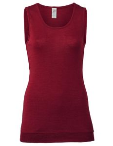 Dames Longtop Zijde Wol Engel Natur Kleur Bordeauxrood Maat 42/44 - Large