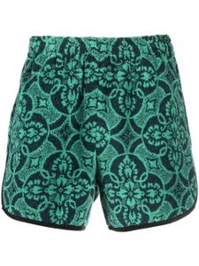 Marine Serre short de sport Oriental Towels - Vert