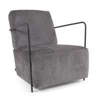 Kave Home Gamer fauteuil grijs chenille - thumbnail