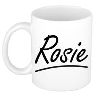 Rosie Naam koffiemok - beker - met sierlijke letters - wit - 300 ml - Cadeau - Dames