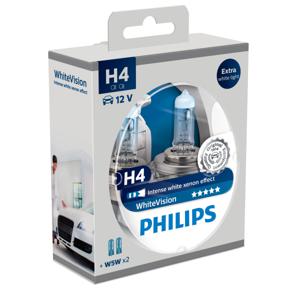 Philips WhiteVision Type lamp: H4, verpakking van: 2+2, koplamp voor auto
