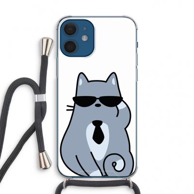 Cool cat: iPhone 12 mini Transparant Hoesje met koord