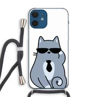 Cool cat: iPhone 12 mini Transparant Hoesje met koord
