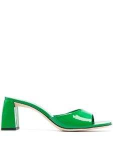 BY FAR mules Romy 55 mm en cuir verni - Vert