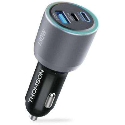 Autolader - THOMSON - 130 W - GaN-technologie van de nieuwe generatie - 2 USB-C - PD 100 W + pd 30 W
