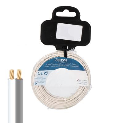 Parallelkabel EDM 28747 Wit/Grijs 2 x 0,75 mm 25 m Haspel Audio