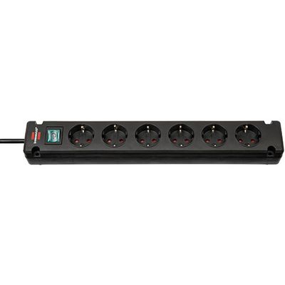 Brennenstuhl 1150650316 Bremounta PDU/Stekkerdoos | 6 Sockets | 3 meter | Zwart | Aan/Uit Schakelaar