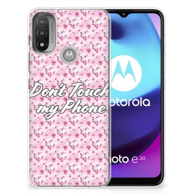 Motorola Moto E20 | E40 Silicone-hoesje Flowers Pink DTMP Motorola Moto E20 | E40 Silicone-hoesje Flowers Pink DTMP