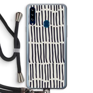 Moroccan stripes: Samsung Galaxy A20s Transparant Hoesje met koord