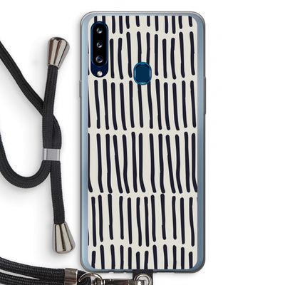 Moroccan stripes: Samsung Galaxy A20s Transparant Hoesje met koord