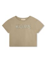 Michael Kors Kids t-shirt en coton biologique à logo appliqué - Tons neutres - thumbnail