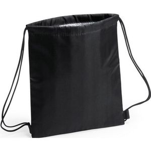 Zwarte koeltas rugzak/gymtas 27 x 33 cm met drawstring/rijgkoord   -