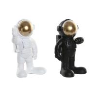 Decoratieve figuren Home ESPRIT Wit Zwart Gouden Ruimtevaarder 20 x 13 x 27 cm (2 Stuks)
