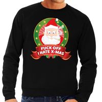 Foute kersttrui zwart Fuck Off I Hate X-mas voor heren