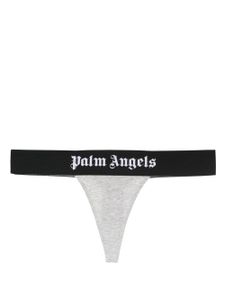 Palm Angels string en coton stretch à bande logo - Gris