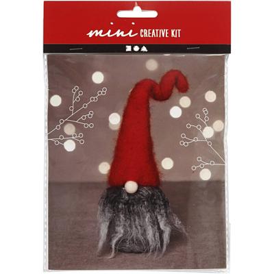 Creativ Company Mini hobbyset, kerstkabouter met grijze baard, h: 13 cm, 1 doos