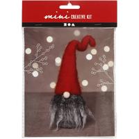 Creativ Company Mini hobbyset, kerstkabouter met grijze baard, h: 13 cm, 1 doos