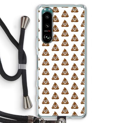 Poop emoji: Sony Xperia 5 III Transparant Hoesje met koord