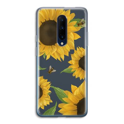 Sunflower and bees: OnePlus 7 Pro Transparant Hoesje