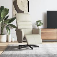 Fauteuil verstelbaar met voetensteun kunstleer crmekleurig