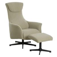 Giga Meubel - Relaxfauteuil Taupe Incl. Voetenbankje - Katie