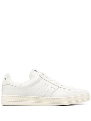 TOM FORD baskets en cuir à patch logo - Blanc