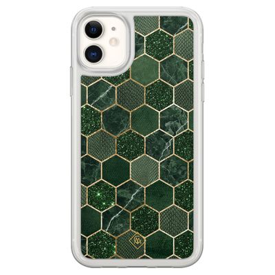 iPhone 11 hybride hoesje - Kubus groen iPhone 11 hybride hoesje - Kubus groen