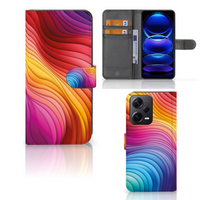 Book Case voor Xiaomi Poco X5 Pro | Note 12 Pro 5G Regenboog - thumbnail
