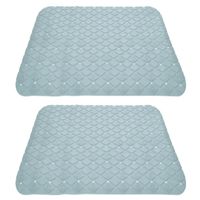 2x stuks anti-slip badmatten mintgroen 55 x 55 cm vierkant - thumbnail