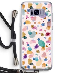 Terrazzo Memphis Pink: Samsung Galaxy S8 Transparant Hoesje met koord