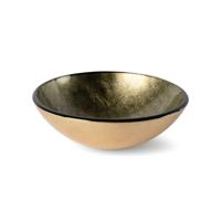 Waskom Luca Sanitair Vetro Rond 42x42x14,5 Gehard Glas Incl. Wastafelhouder Gold Luca Sanitair