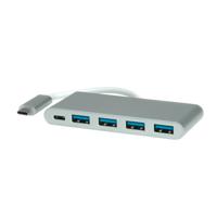 ROLINE 14.02.5045 interface hub USB 3.2 Gen 1 (3.1 Gen 1) Type-C 5000 Mbit/s Zilver - thumbnail