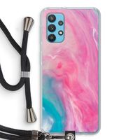 Roze explosie: Samsung Galaxy A32 4G Transparant Hoesje met koord