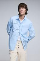 Geborduurde gestikte blouse - BLUE - S