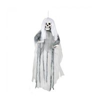 Horror hangdecoratie spook/geest pop wit 80 cm - thumbnail