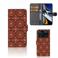 Xiaomi Poco X4 Pro 5G Telefoon Hoesje Batik Brown - thumbnail