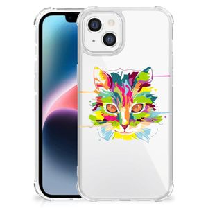 Apple iPhone 14 Plus Stevig Bumper Hoesje Cat Color