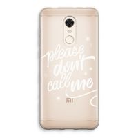 Don't call: Xiaomi Redmi 5 Transparant Hoesje