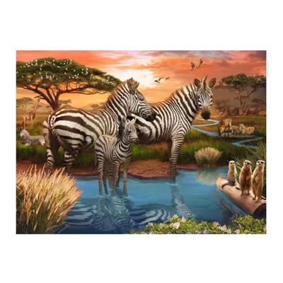 Ravensburger Legpuzzel zebra&apos;s bij de drinkplaats, 1000st.