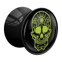 Double Flared Plug met Magic Skull Design Acryl Tunnels & Plugs