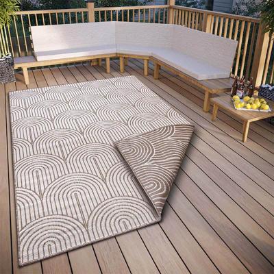 Dubbelzijdig Buitenkleed Flatweave - Taupe maat: 330x240cm - materiaal: Polypropyleen - Dekbed-Discounter.nl