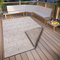 Dubbelzijdig Buitenkleed Flatweave - Taupe maat: 230x160cm - materiaal: Polypropyleen - Dekbed-Discounter.nl