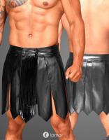 * NOIR handmade Eco leren heren gladiator rok met PVC, H053