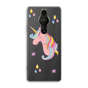 Roze eenhoorn: Sony Xperia Pro-I Transparant Hoesje