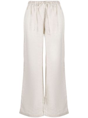 Reformation pantalon en lin Olina à coupe droite - Tons neutres