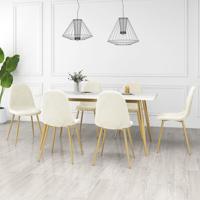 Eetkamerstoelen 6 st fluweel crèmewit