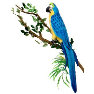 Hansa pluche Ara papegaai knuffel blauw 72 cm   -