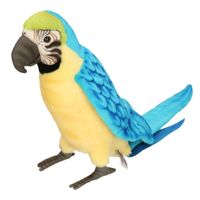 Hansa pluche Ara papegaai knuffel blauw 72 cm   - - thumbnail