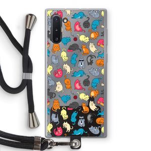 Kleurrijke katten: Samsung Galaxy Note 10 Transparant Hoesje met koord